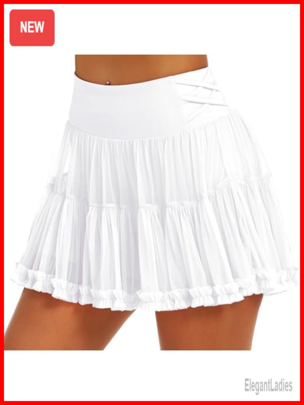 Women's High Waist Athletic Skort with Shorts Pockets Ruffle Pleated Mini
